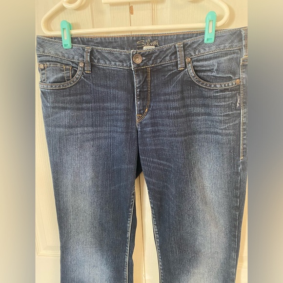 Silver Jeans Aiko Slim Bootcut Men's Stretch Medium wash denim distressed - Picture 2 of 11